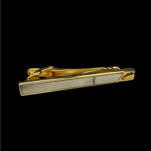 YSL Gold and Silver Tie Clip